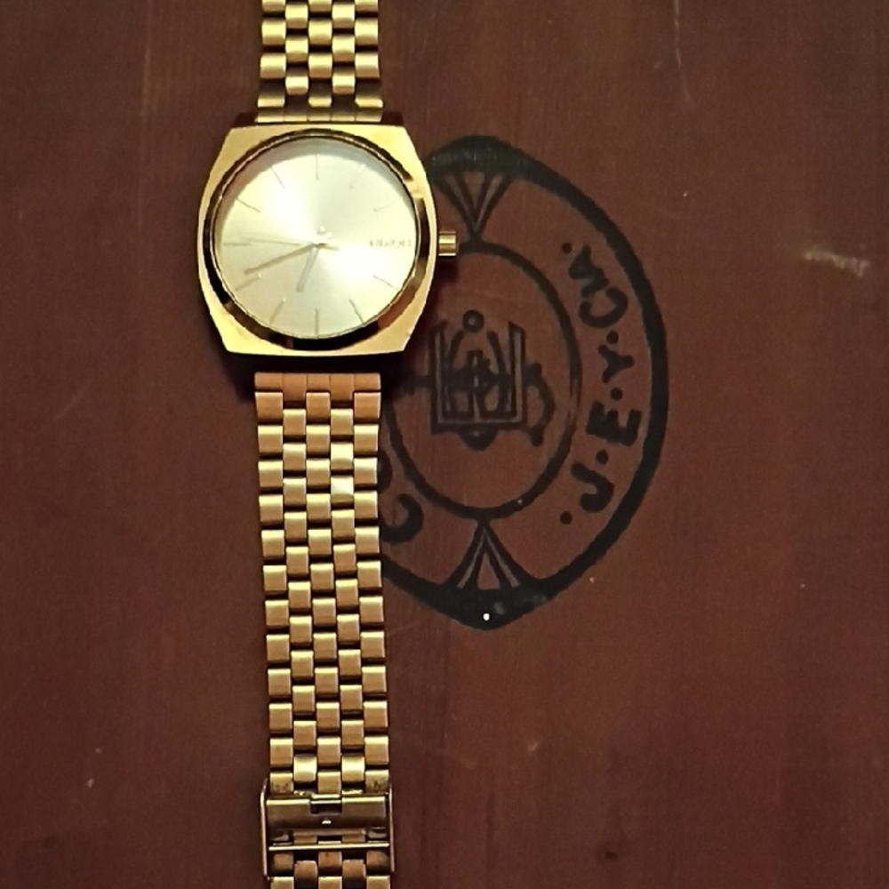 Nixon Gold Watch with Bracelet Strap